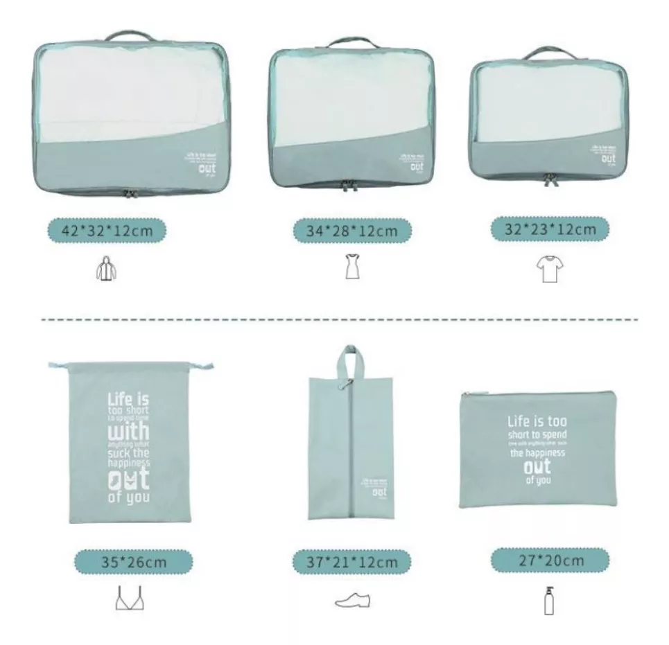 Organizador De Equipaje x6 Bolsas De Lujo cod 6 - Image 13