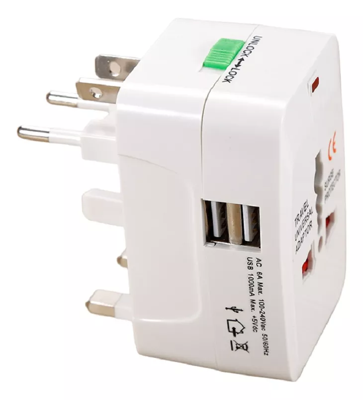 Adaptador Convertidor Enchufe Europeo Universal Viaje 2 Usb cod 14 - Image 7