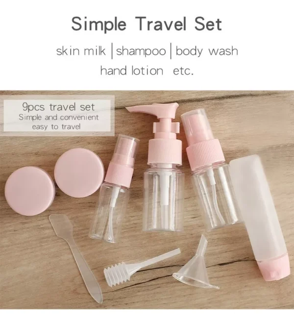 Kit Juego Botellas Plasticas Viaje Vacias Set X9 cod 13 - Image 2