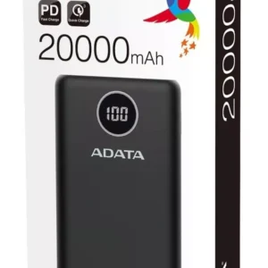 Adata P20000QCD Power Bank 20000mAh Carga Rápida QC/PD USB-C, Negro cod 22 - Image 1