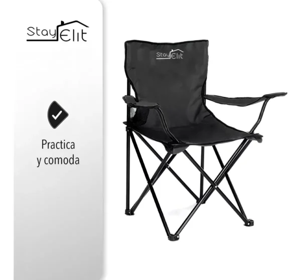Silla Plegable Con Soporte Para Brazo Camping Exterior Playa Color Azul cod 28 - Image 6