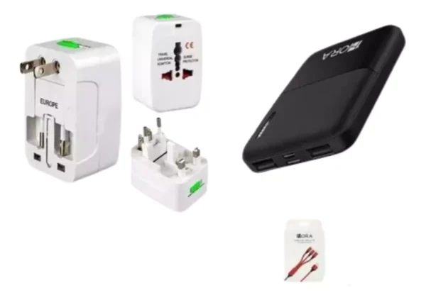 Kit De Cargador Viajero Con Power Bank 5.000mah + Obsequio Cod 0021