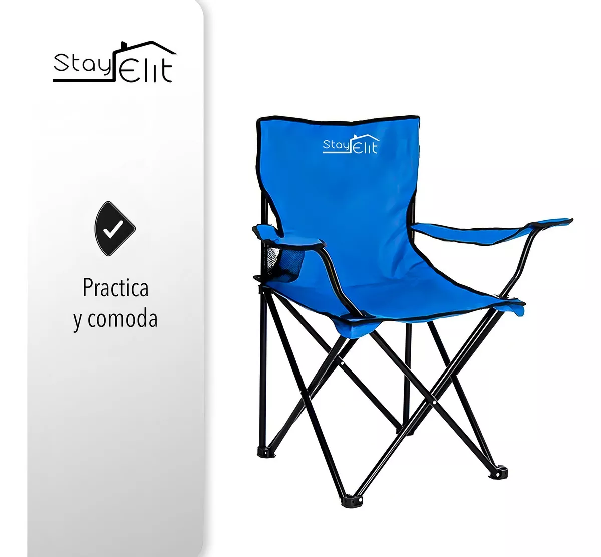 Silla Plegable Con Soporte Para Brazo Camping Exterior Playa Color Azul cod 28 - Image 10