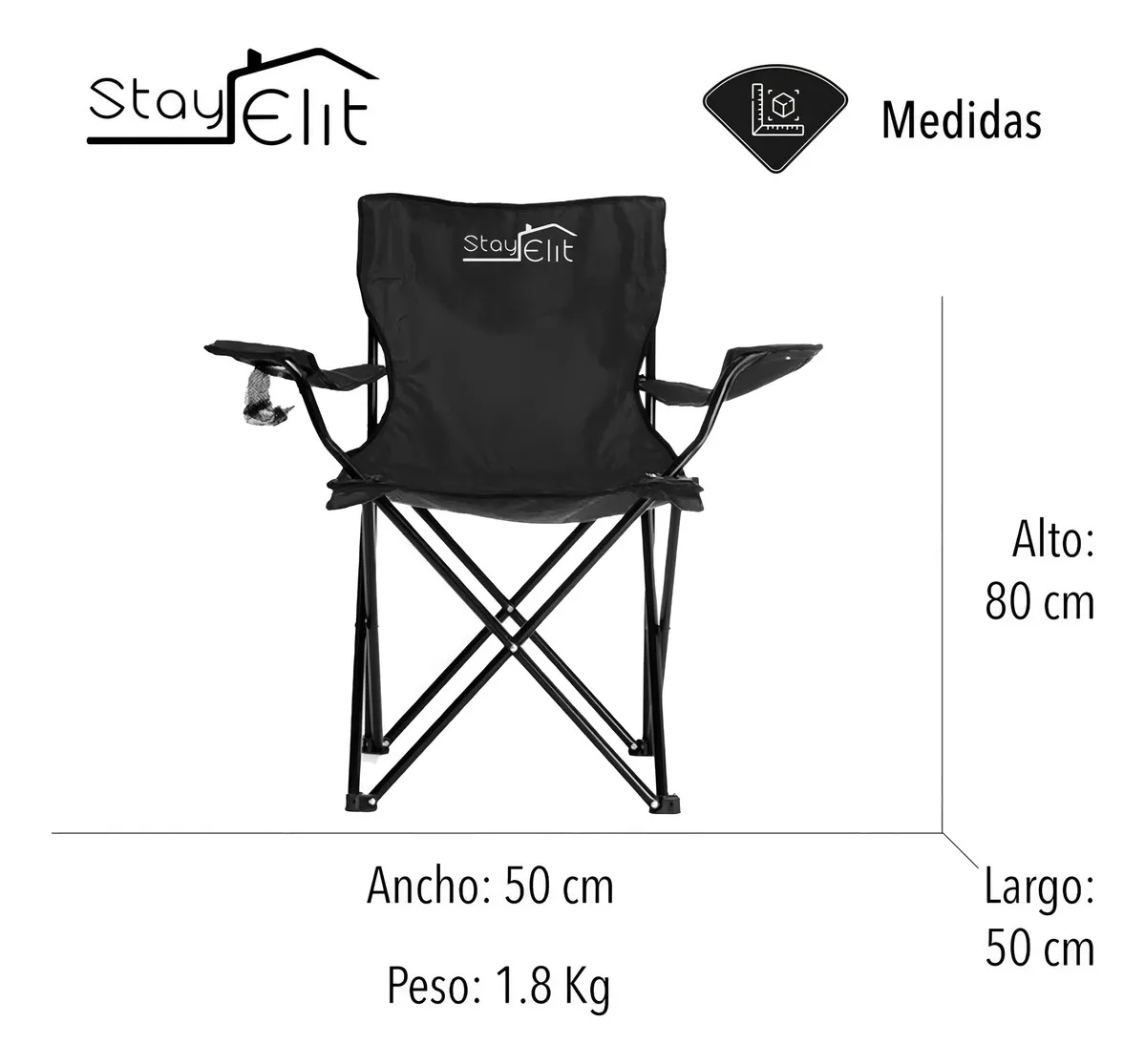 Silla Plegable Con Soporte Para Brazo Camping Exterior Playa Color Azul cod 28 - Image 11