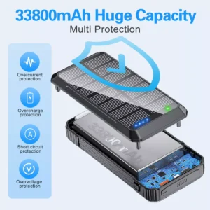 Djkk Banco De Energa Solar Cargador Inalmbrico 33800mah Inco cod 20 - Image 5