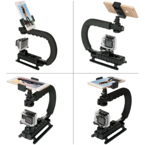 Soporte Estabilizador Para Celular Camara Luz Led Microfono Color Negro - Image 7