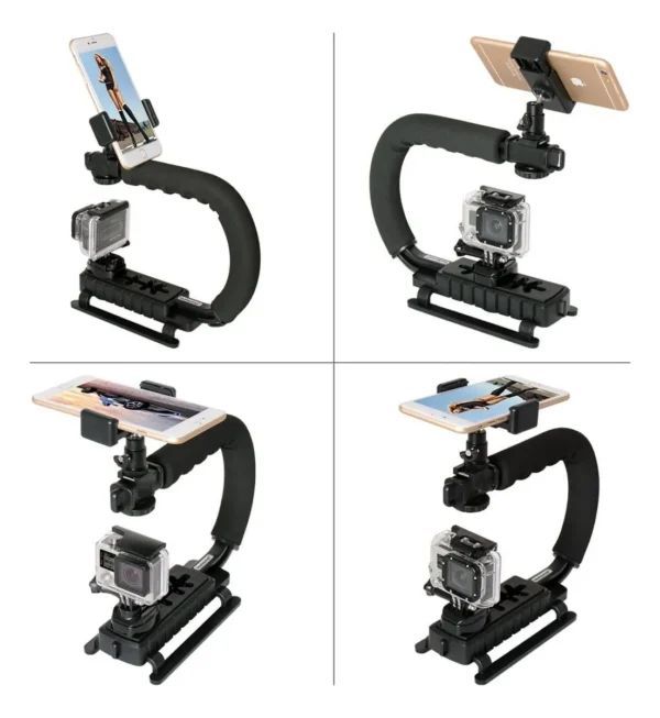 Soporte Estabilizador Para Celular Camara Luz Led Microfono Color Negro - Image 7