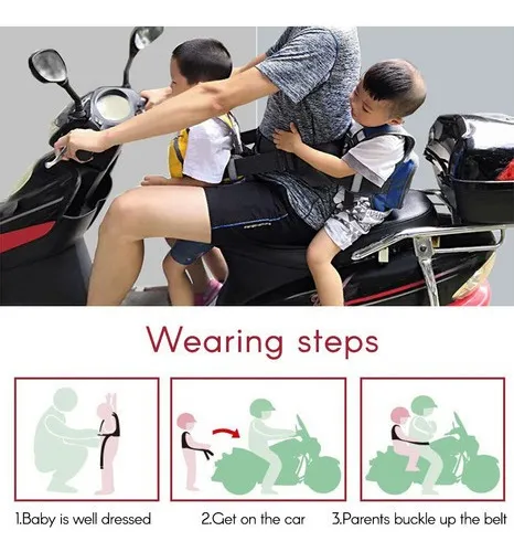 Cinturón De Seguridad Para Niños Con Arnés Para Moto - Image 7
