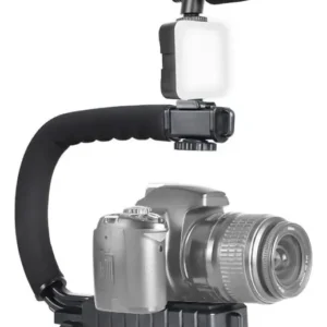 Soporte Estabilizador Para Celular Camara Luz Led Microfono Color Negro - Image 8