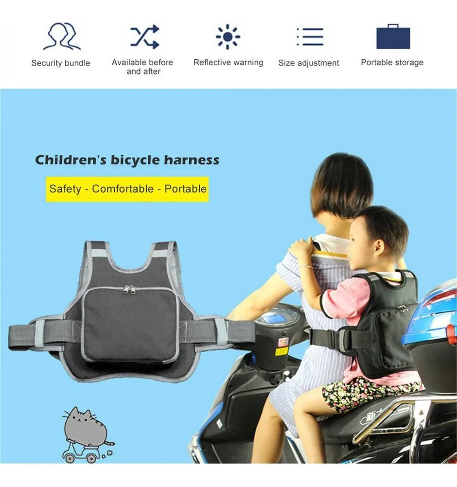 Cinturón De Seguridad Para Niños Con Arnés Para Moto - Image 9