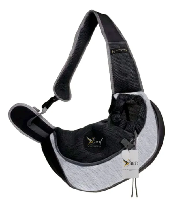 Maleta Cargador Bird Para Mascotas Perro O Gato Color Gris